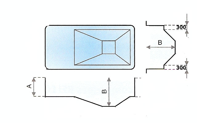 hopper swimming pool with safety margin